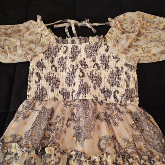 Rare Editions Girls Paisley Tiered Dress Size 5 - Picture 6 of 7